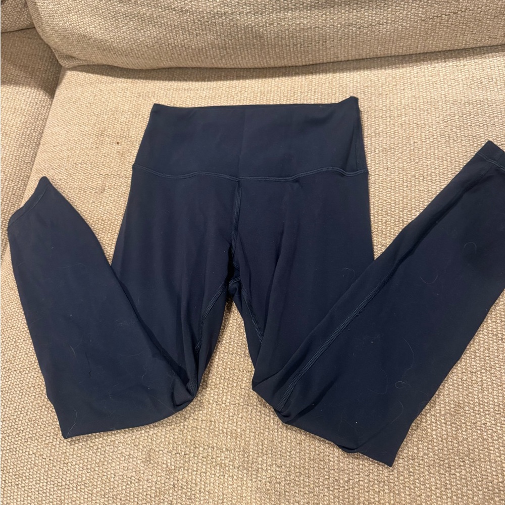 High-Waisted navyish/ green Lululemon wonder under leggings size 6